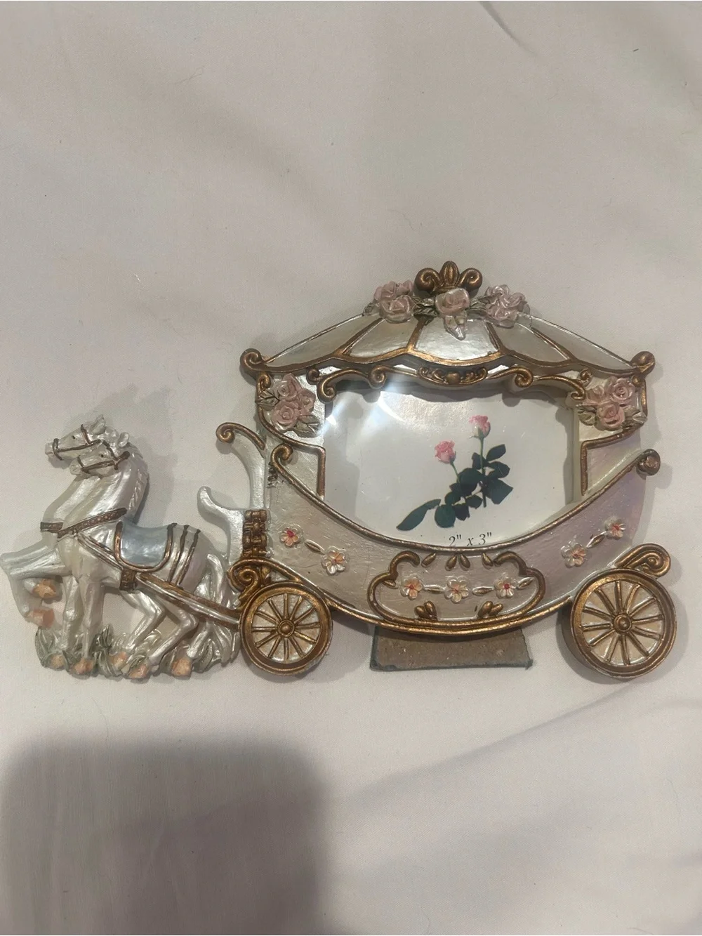Set of 2 Vintage Ornate Carriage Picture Frame- Pink and Gold Decorative Accent